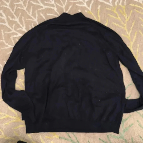 Paul James Wolf and badger cotton mock turtleneck navy L - Picture 4 of 4